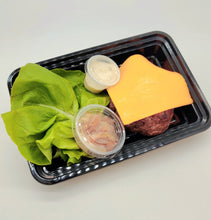 Load image into Gallery viewer, Organic Beef Burger Lettuce Bun Tomato Caramelized Onion Truffel Aioli
