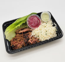 Load image into Gallery viewer, Steak Lettuce Cups with Fresh Pickled Onions, Lime Cilantro Crema and Cilantro Lime Rice
